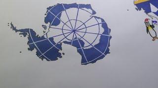 Drawing Antarctica flag map drawing | flag map of Antarctica and claimed territories