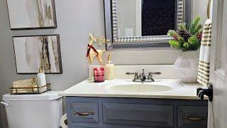 Christmas Decorate With Me | Guest Bathroom Decorating Ideas