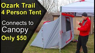 Ozark Trails 4 Person Tent / Clips onto Canopy