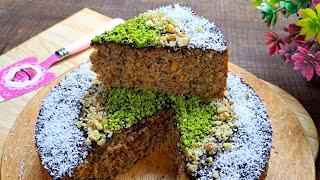 طرز تهیه کیک هویج و گردو به سبک قنادی با بافتی نرم و پنبه ای/Carrot & Walnut Cake