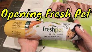 Opening Fresh Pet Dog Food Cutting