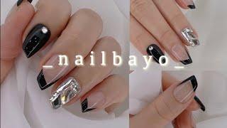 네일바요/nailbayo)립스틱쉐입/블랙네일/프렌치네일/풀스톤네일/셀프네일