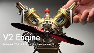 Building a V2 Engine Model Kit - Full Metal VTwin 2 Cylinder Car Engine Model Kit