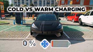 Cold vs Warm Battery | Tesla Winter Charging Test