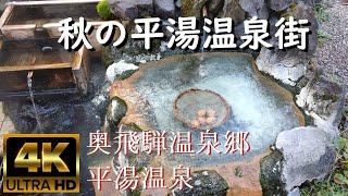 【風景】4K 景観浪漫：高山市 奥飛騨温泉郷 秋の平湯温泉街（Gifu, Japan）