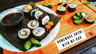 Sushi for Beginners | with my Dad | Namira Taneem