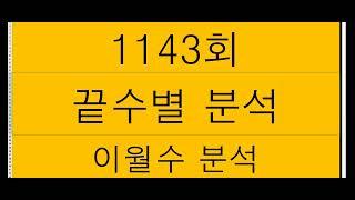 1143회 ㅡ끝수별 , 이월수 분석