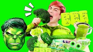 Hulk Green food Mukbang Challenge 헐크 초록색 음식 먹방 챌린지 LuckyKangi 럭키강이