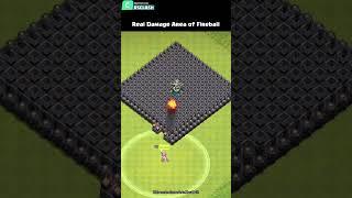 Real Damage Area of Fireball (Clash of Clans) | #shorts #clashofclans