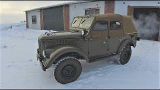 Old Restored Soviet Offroad Military SUV START & DRIVE - GAZ 69A (1970)