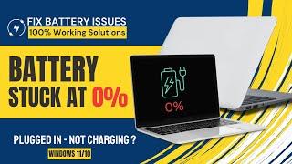 Laptop Battery Stuck at 0%? Fix Plugged In But Not Charging - All Brands | SOLVED!