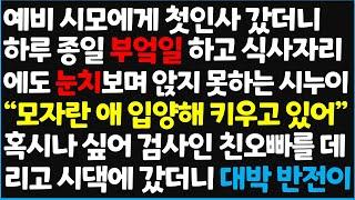 (신청사연) 예비 시모에게 첫인사 갔더니 하루 종일 부엌일 하고 식사자리에도 눈치 보며 앉지 못하는 시누이 " 모자란 애 입양해 키우고 있어" [신청사연][사이다썰][사연라디오]