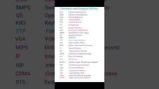 Commonly used Computer full from || #shorts |#learning |#knowledgewave