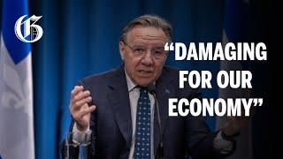 Quebec Premier Francois Legault responds to Trump tariffs: 'Damaging for our economy'