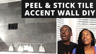 AMAZING PEEL AND STICK Vinyl Tile ACCENT WALL!