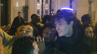 Francisco Lachowski surrounded by fans at 'Balmain' fashion show