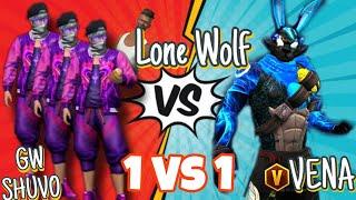 GW SHUVO VS VENA!! OP 1V1 FREE FIRE LONE WOLF MATCH WENA CHALLENGE TO GW SHUVO!!OP