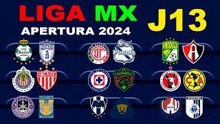 FECHAS, HORARIOS Y CANALES PARA LA JORNADA 13 DE LA LIGA MX APERTURA 2024