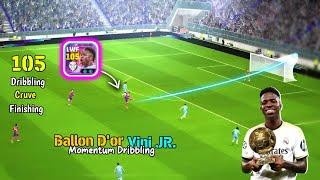 105 Rated Vini Jr is Cooking ️ New Momentum Dribbling Vini Jr Review in eFootball 25 Mobile 