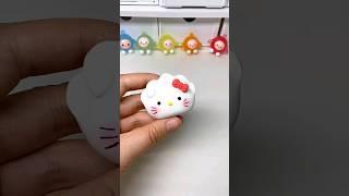 how to make mini clay Hello Kitty / diy clay  Kitty #clay #kitty #cute #sanrio #art craft #diy idea