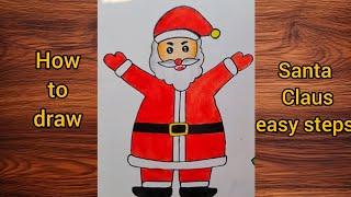 Merry Christmas drawing easy| Santa Claus drawing step by step| Christmas tree drawing easy