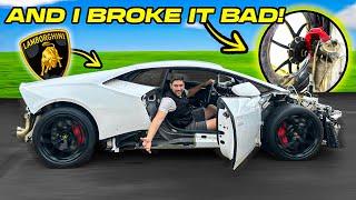 FIRST DRIVE OF MY WRECKED LAMBORGHINI HURACAN!!... ENDS BAD...