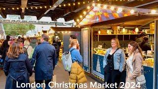 London - City Christmas Tour 2024 | Southbank Christmas Market & Lights |Central London Walk [4K HDR