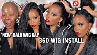  NEW 𝐁𝐀𝐋𝐃 Wig CAP  NO GLUE 360 BUSSDown Middle Part  NO PLUCKING SCALP Bald Cap Method OMGHERHAIR