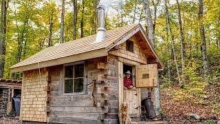 Off Grid Workshop Build - Cedar Roof, Woodstove Install, 1st Fires of the Season, Bull Moose Harvest