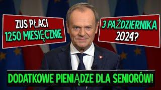 DODATKOWE PIENIĄDZE DLA SENIORÓW: ZUS WYPŁACI DO 1 250 PLN MIESIĘCZNIE OD 3 PAŹDZIERNIKA 2024