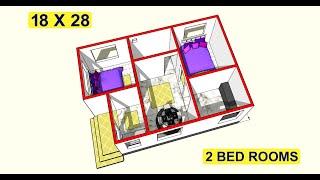 18 x 28 small house plan design II 18 x 28 ghar ka naksha II 2 bhk house plan