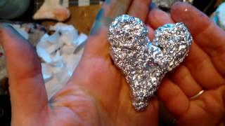 Hearts from Recycled/Upcycled Tin Foil alá Ilene McInnes ~ DancesWithPitBulls ~