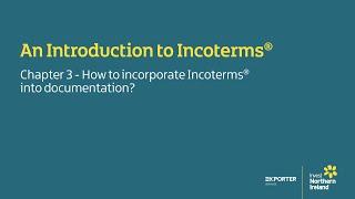 COVID-19 Recovery - Practical Export Skills: An Introduction to Incoterms® (Chapter 3)