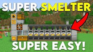 EASY Super Smelter For Minecraft Bedrock 1.21! (MCPE/Xbox/PS4/Nintendo Switch/Windows10)