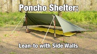 Poncho Shelter: Lean-to with Side Walls