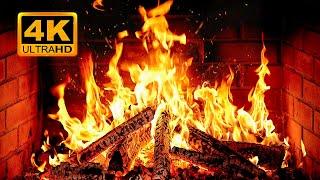  Cozy Fireplace 4K (12 HOURS). Fireplace with Crackling Fire Sounds. Fireplace Ambience