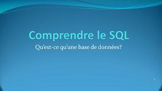 1- Qu'est-ce qu'une Base De Données (BDD) ? - Comprendre le SQL