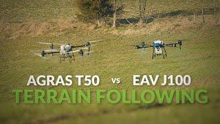 EAVision J100 vs DJI Agras T50 Terrain Following