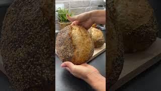 Homemade Whole Grain Sourdough #bread with vitamins B, #sourdoughbread #wholegrainbread #asmr