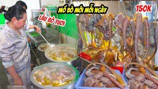 Quán lẩu Bò Độc Nhất Vô Nhị Ở Sài Gòn Làm Cả Con Bò Nấu Lẩu Mỗi Ngày Bán 150k một Cái Lẩu