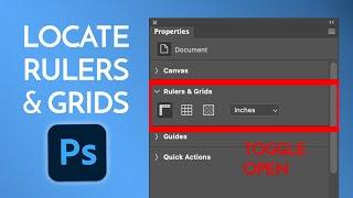 Where is Rulers and Grids in the PhotoShop Properties window?  It's not showing up.