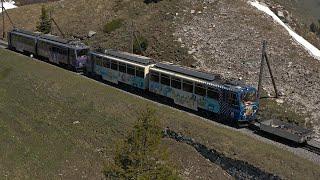 Caux - Rochers de Naye | Train by drone  | The course through the eyes of the sky | Swiss rack train