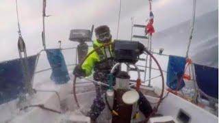 Extreme sailing, Crossing the North Sea winter extreme Sailing Conditions, Huge Waves Stormy Weather