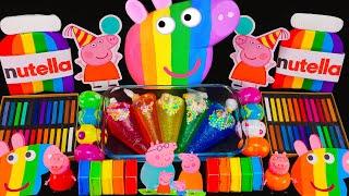 Rainbow Peppa Pig Mixing Random Cute | Shiny Things Into Slime | 1000+ Satisfying Idea By Yo Yo