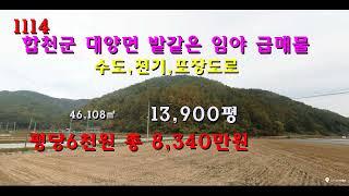 [번호 1114] 경남 합천군 대양면 밭같은 임야 평당6천원