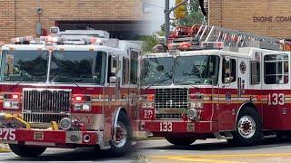 **EQ2B PIN** FDNY Engine 275 And Ladder 133 Responding urgently from quarters for a reported fire