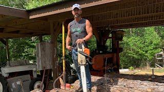 Cutting Logs on the Sawmill!