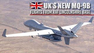 UK's New MQ 9B Reaper drone conducting regular flights from RAF Lincolnshire base