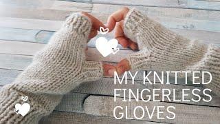 How to Knit Easy  Fingerless Gloves for Beginners.  Christmas gift ideas.