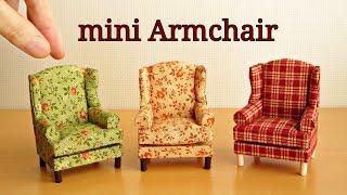 DIY mini armchair ちいさいアームチェア作ってみた dollhouse miniature